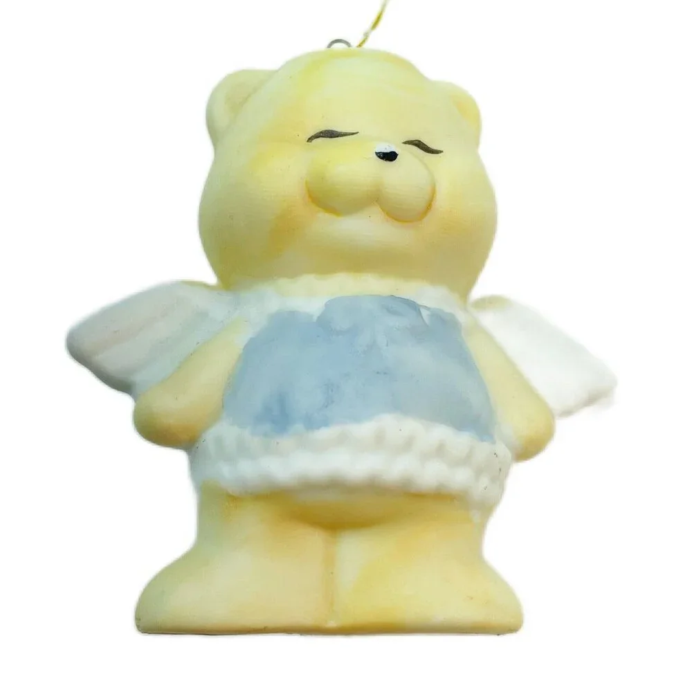 VTG Christmas Around The World Ornament Angel Bear Hand Painted Porcelain Taiwan